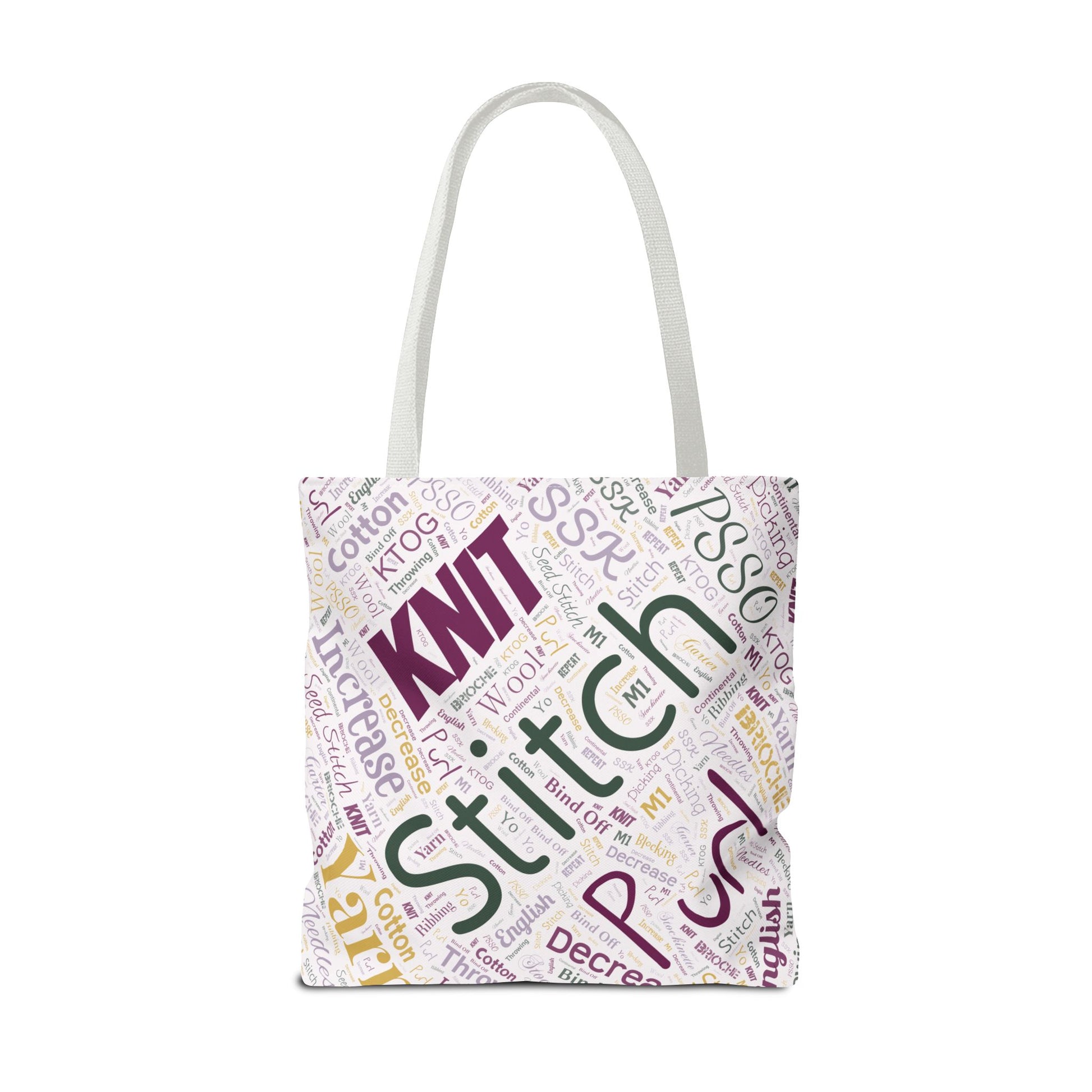 Stitch Word Art Tote Bag – 3 Sizes for Makers On-the-Go