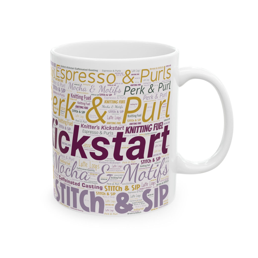 Knitting Fuel Word Art Mug – 11oz or 15oz Ceramic