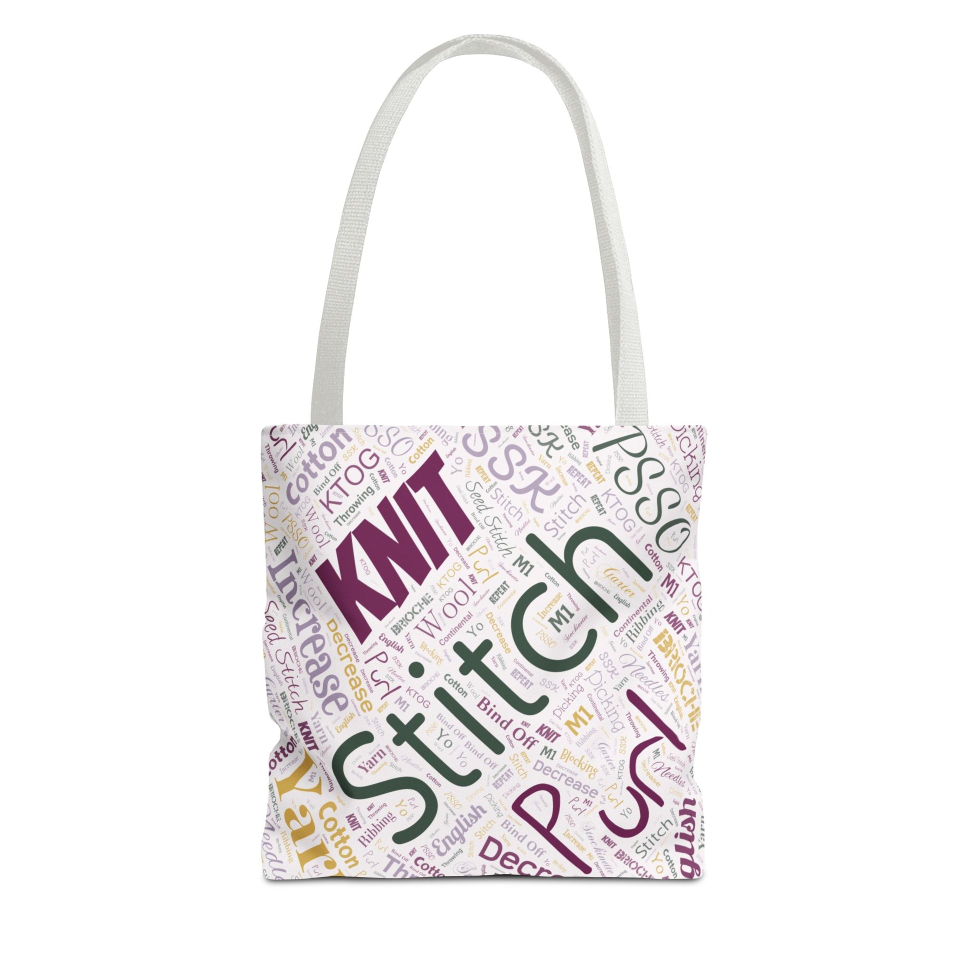 Stitch Word Art Tote Bag – 3 Sizes for Makers On-the-Go