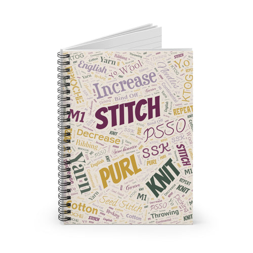 Knit & Stitch Spiral Notebook - Perfect for Crafters and Knitters