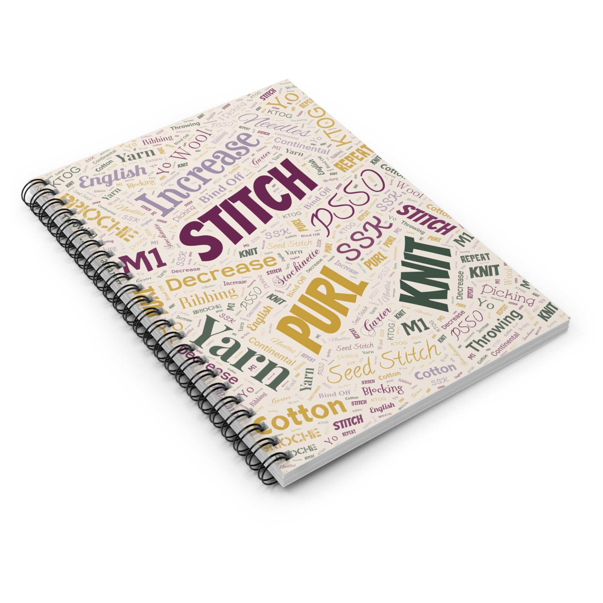 Knit & Stitch Spiral Notebook - Perfect for Crafters and Knitters