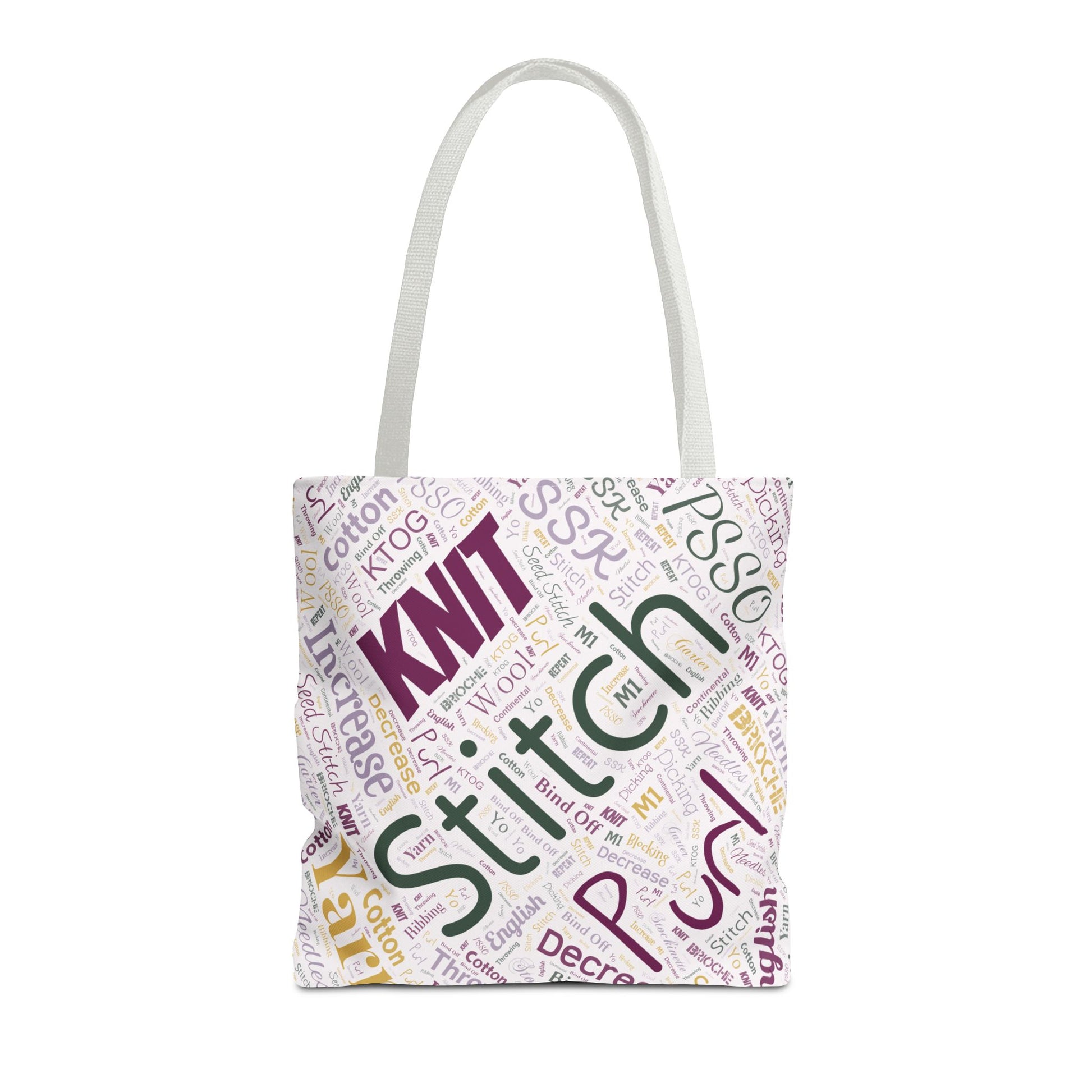 Stitch Word Art Tote Bag – 3 Sizes for Makers On-the-Go