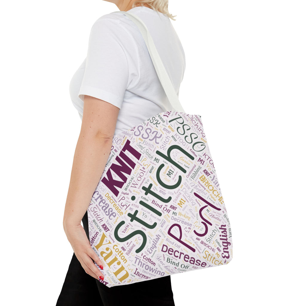 Stitch Word Art Tote Bag – 3 Sizes for Makers On-the-Go
