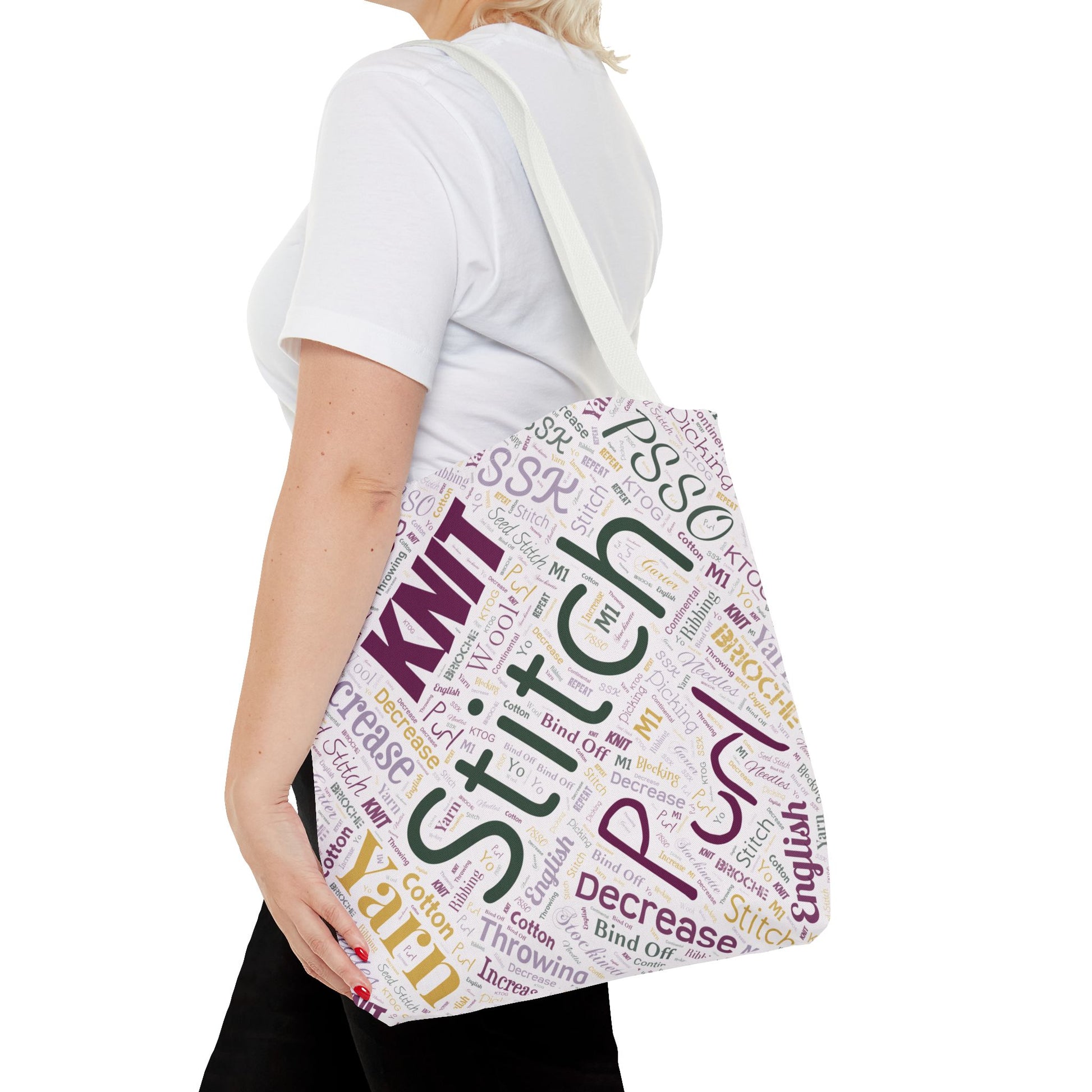 Stitch Word Art Tote Bag – 3 Sizes for Makers On-the-Go