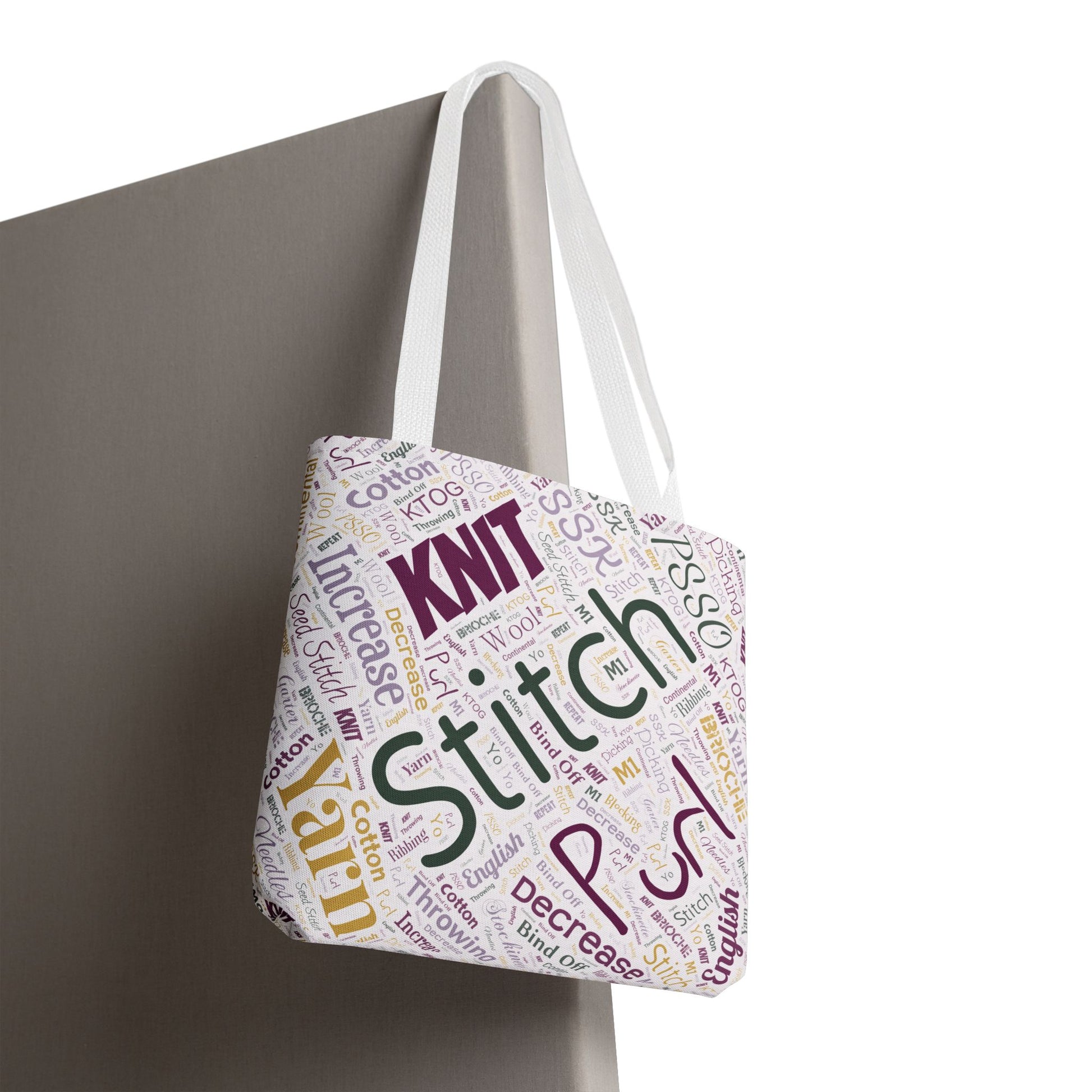 Stitch Word Art Tote Bag – 3 Sizes for Makers On-the-Go