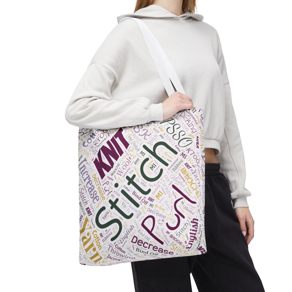 Stitch Word Art Tote Bag – 3 Sizes for Makers On-the-Go