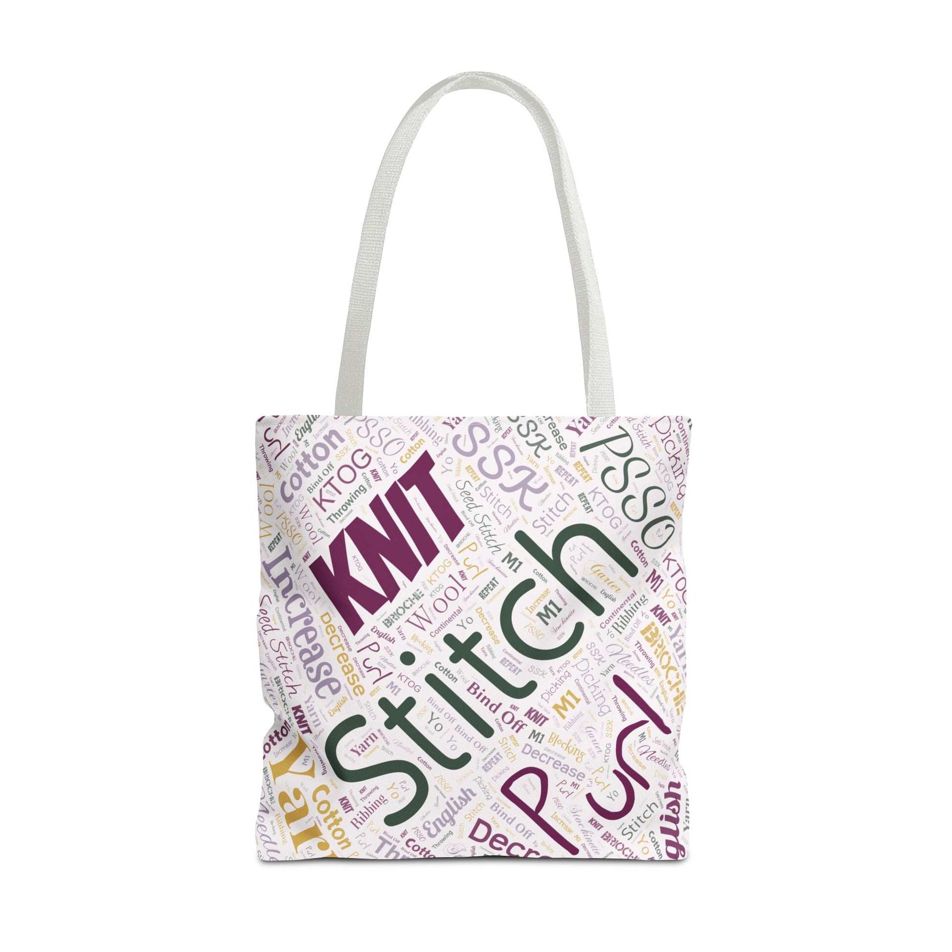 Stitch Word Art Tote Bag – 3 Sizes for Makers On-the-Go