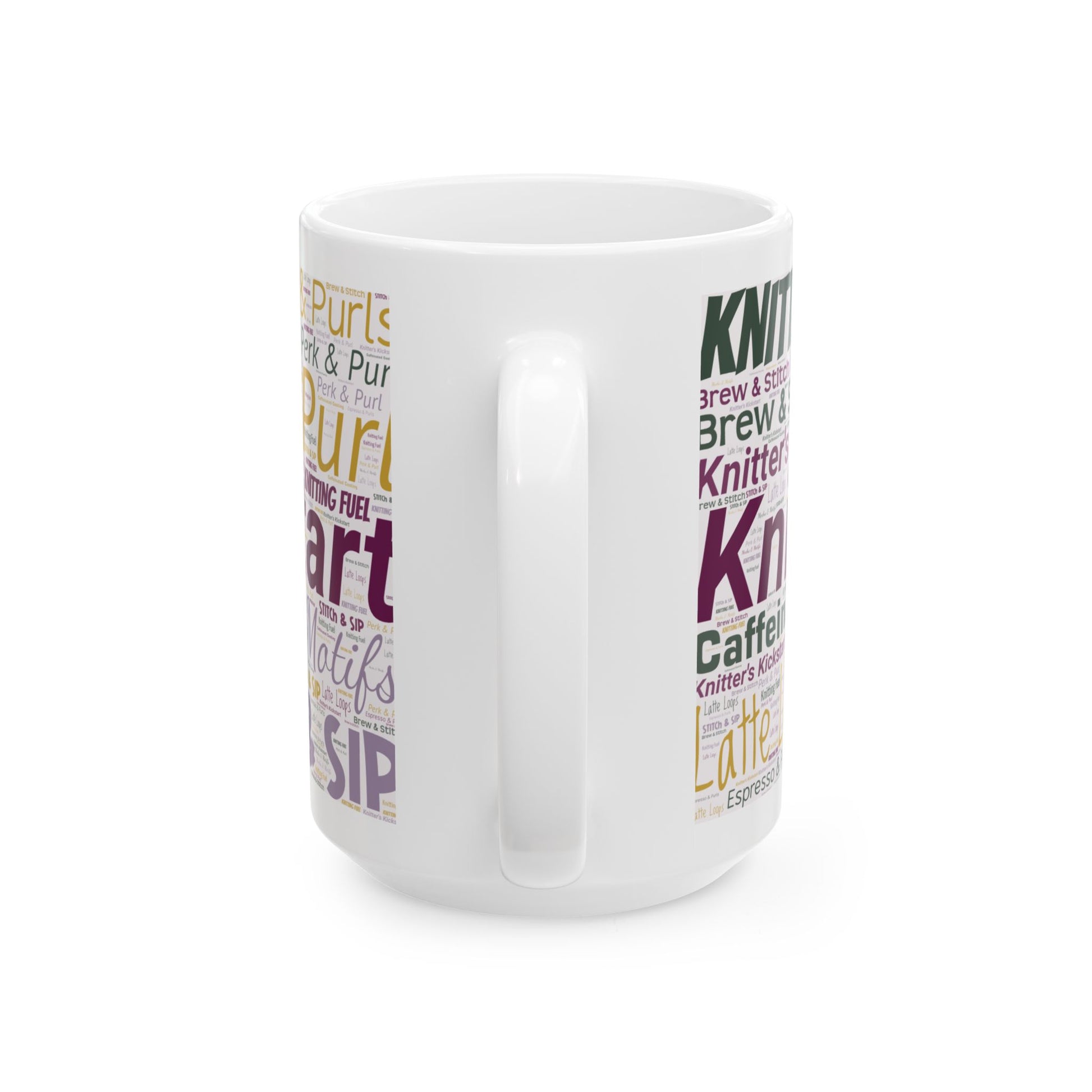 Knitting Fuel Word Art Mug – 11oz or 15oz Ceramic