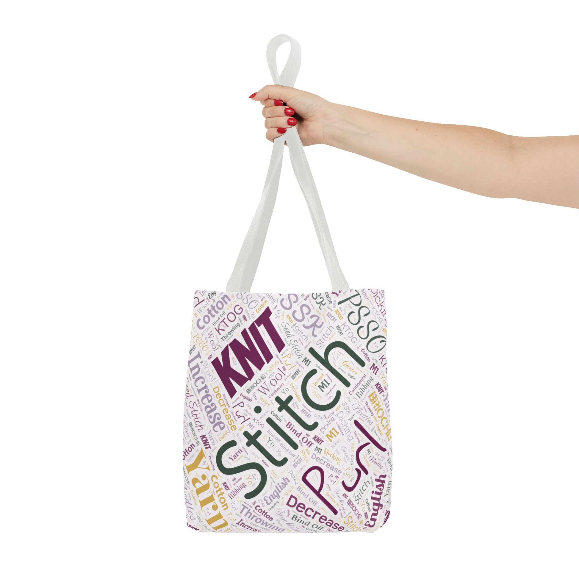 Stitch Word Art Tote Bag – 3 Sizes for Makers On-the-Go