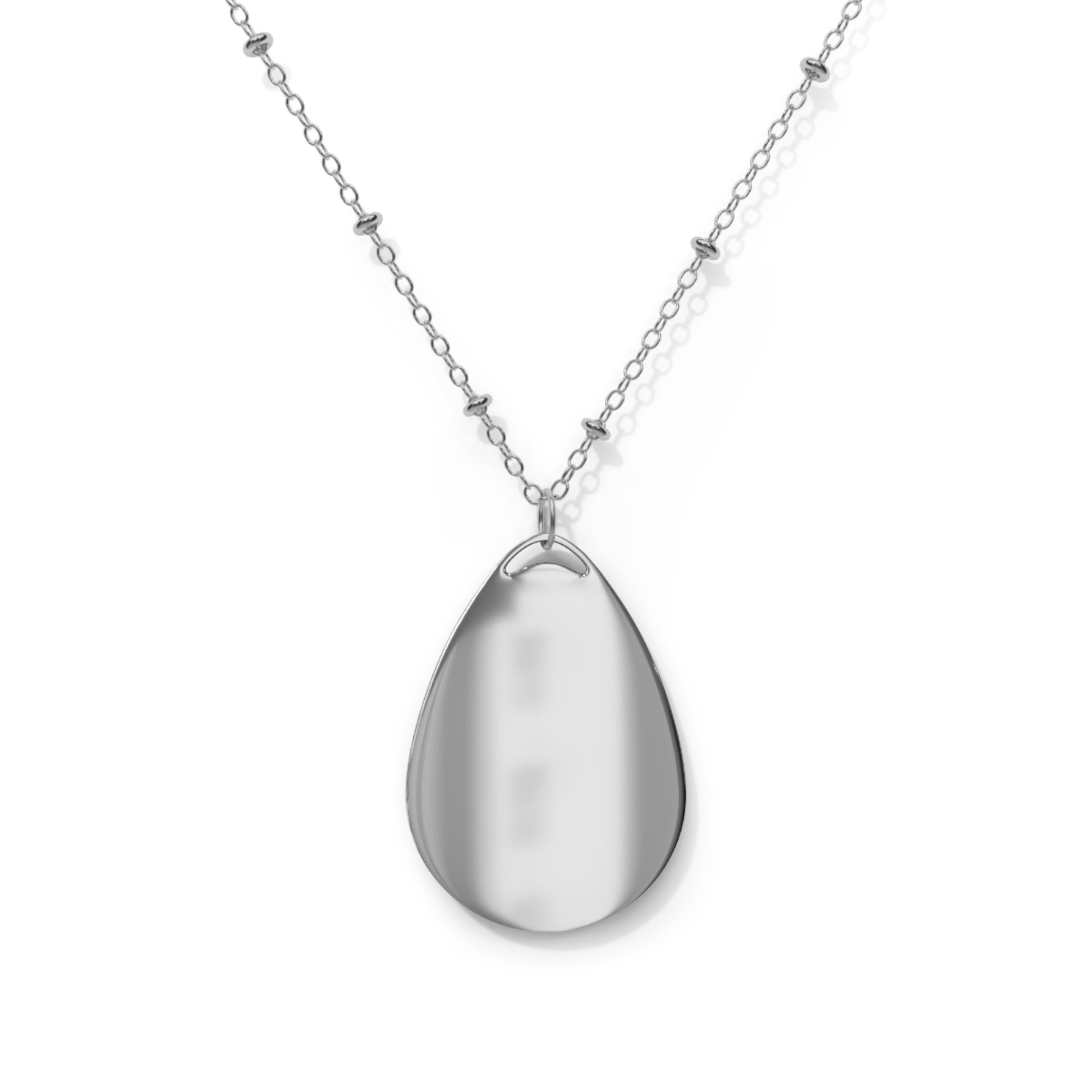 Stitch Word Art Teardrop Necklace – 20" Chain