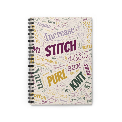 Knit & Stitch Spiral Notebook - Perfect for Crafters and Knitters