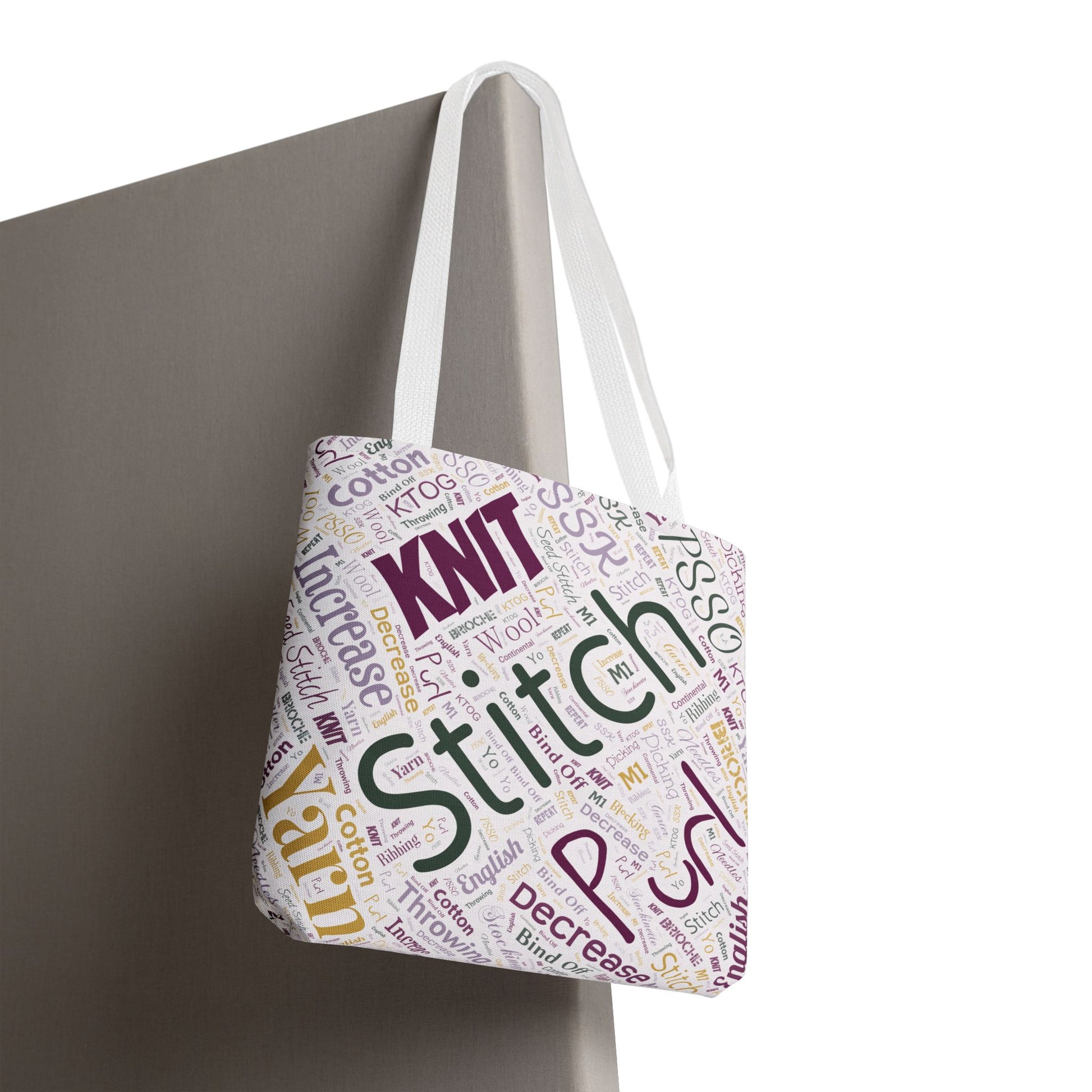 Stitch Word Art Tote Bag – 3 Sizes for Makers On-the-Go